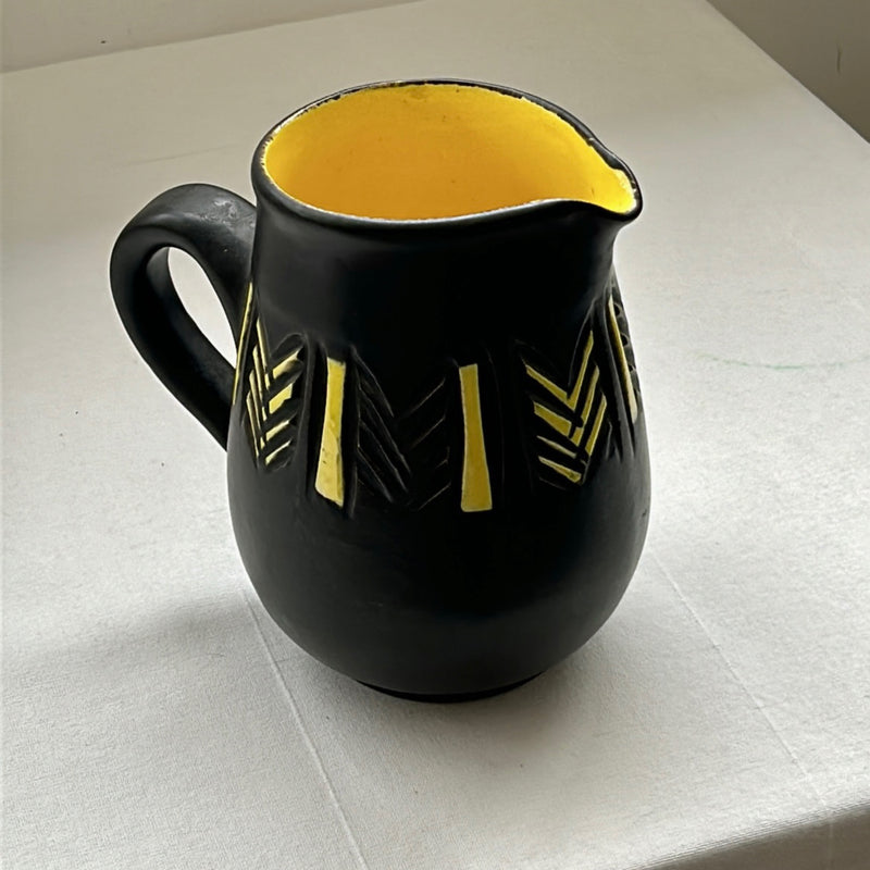 Black & Yellow Ceramic Pitcher