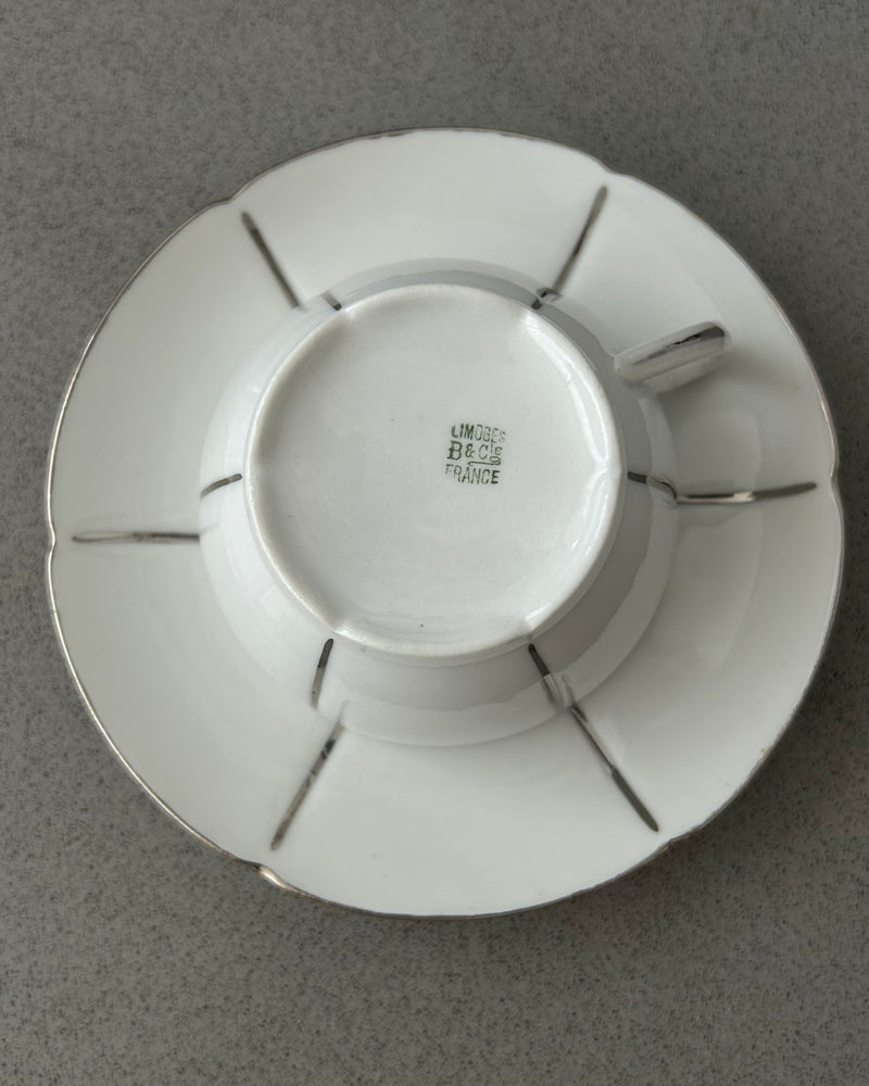 Art Deco Limoges Porcelain Cup and Saucer