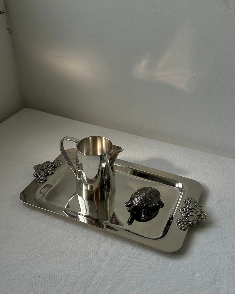 Silver Plated Tray with Grape Handles