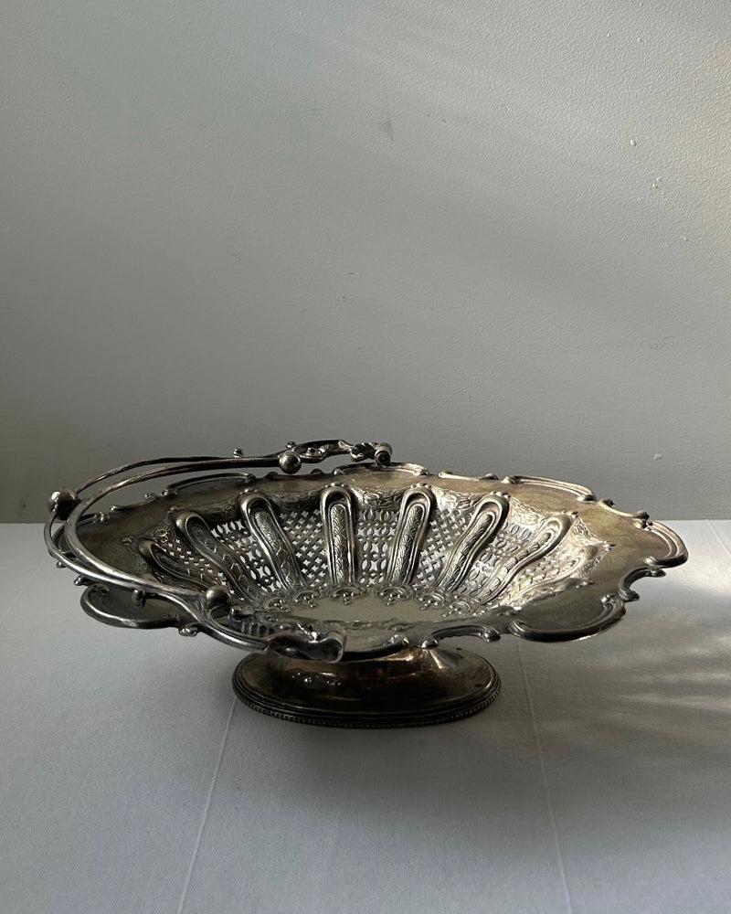 Antique Silver Plated Centerpiece Basket