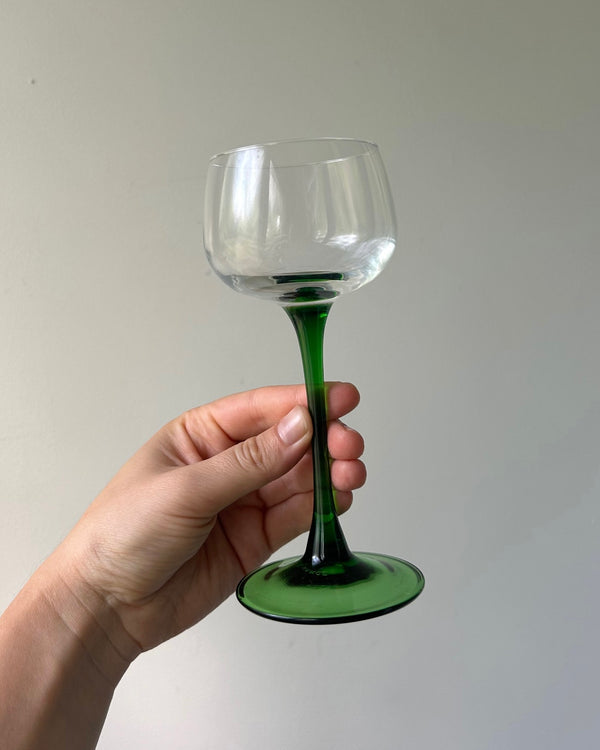 Set Of 4 Green Stem Glasses