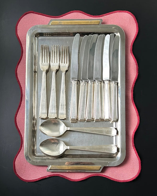 Art Deco Silver Plated Flatware Set for 12 (36 Pieces)
