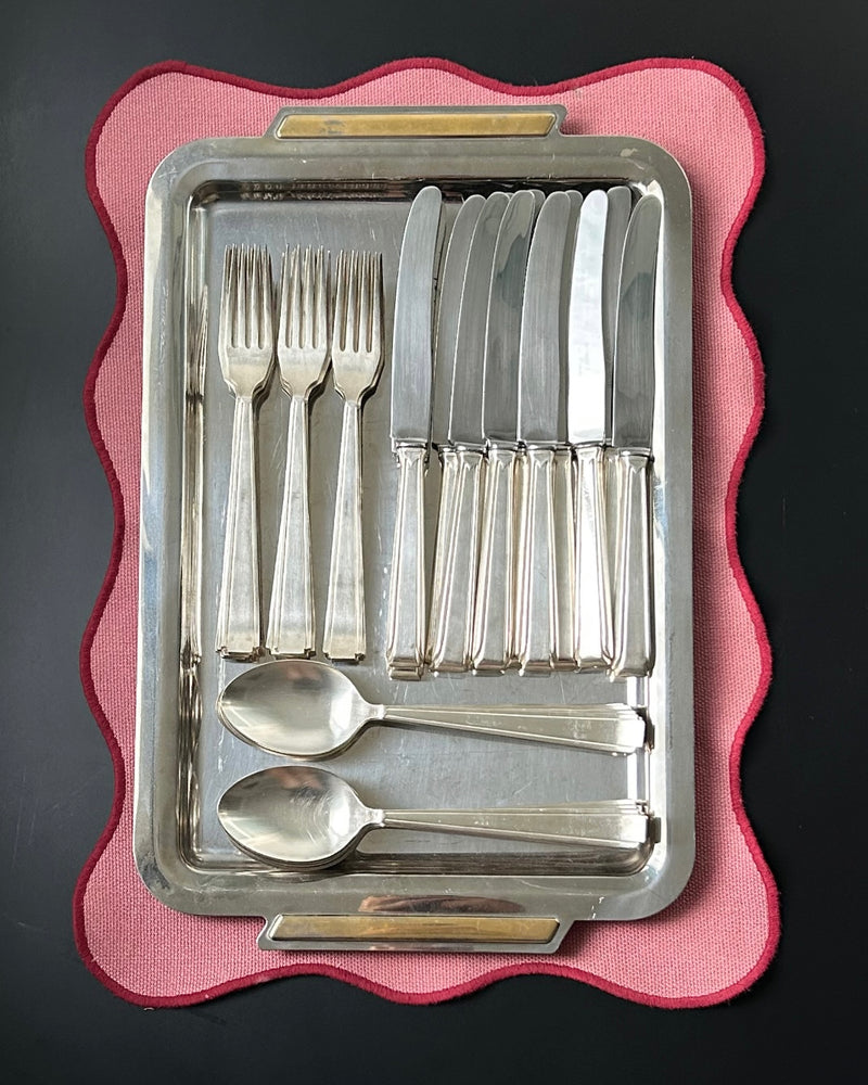 Art Deco Silver Plated Flatware Set for 12 (36 Pieces)