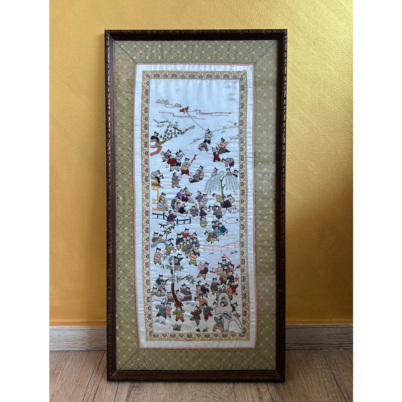 Rare Chinese Silk Embroidered Panel