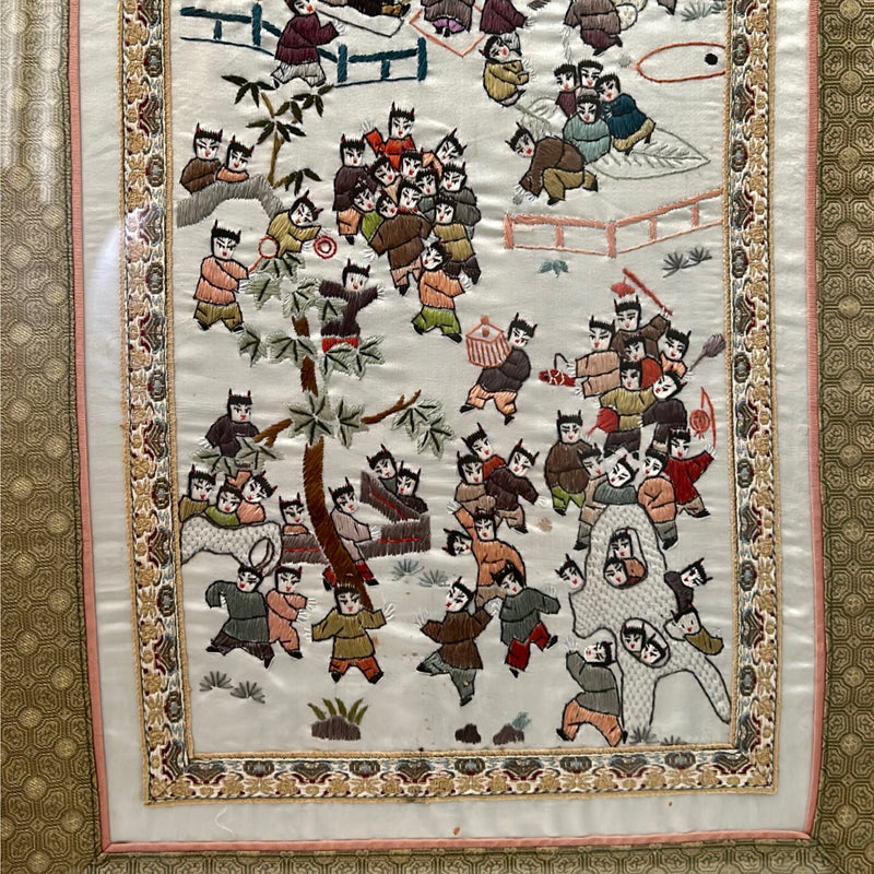 Rare Chinese Silk Embroidered Panel