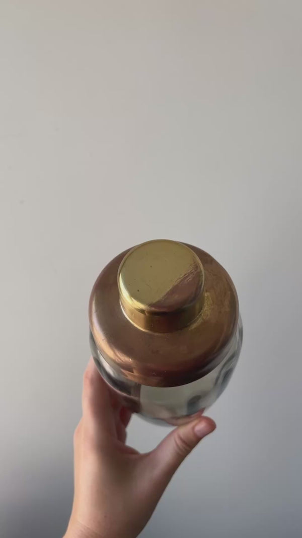 Rare Smoked Glass & Copper Shaker