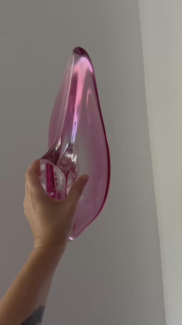 Val Saint Lambert Pink Glass Centerpiece