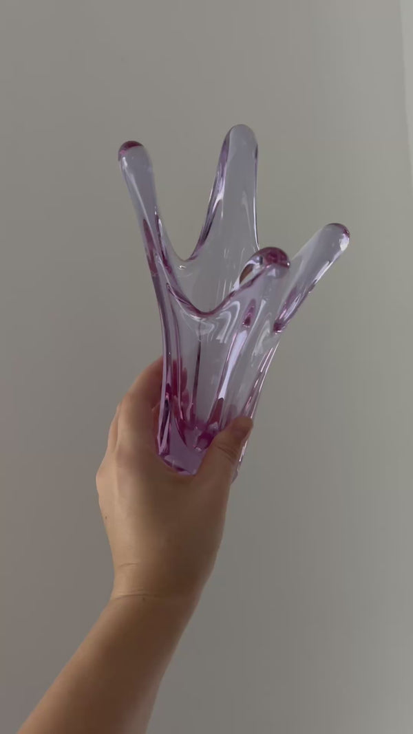 Val Saint Lambert Purple Glass Vase