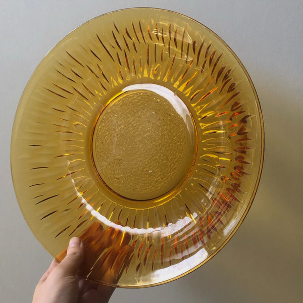 Amber Glass Serving Plate